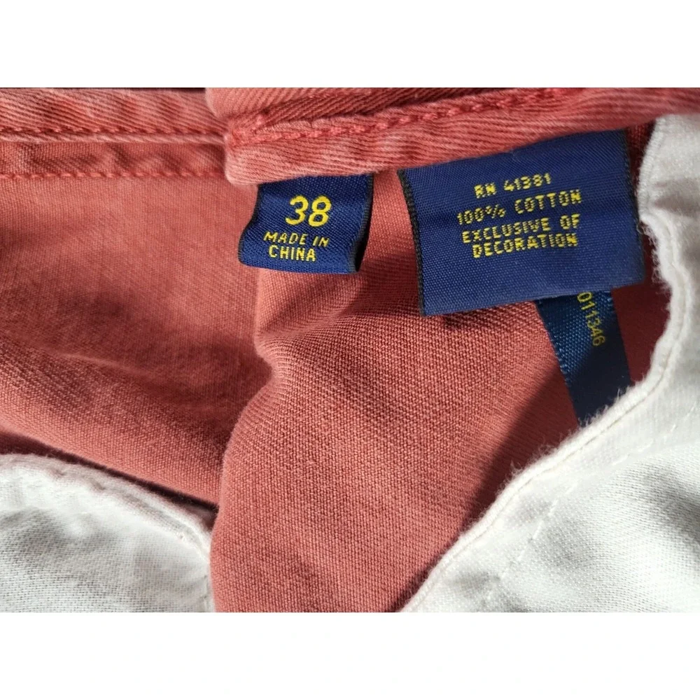Polo Ralph Lauren‎ Khaki Shorts Relaxed Fit Men Sz 38 Shrimp Red Classic Preppy